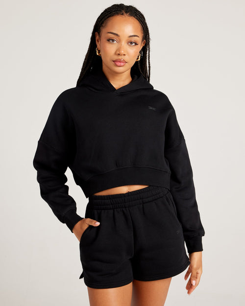 Omni Cropped Hoodie - Black/Black