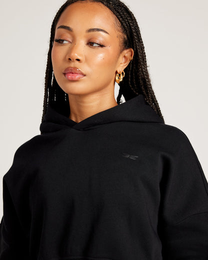 Omni Cropped Hoodie - Black/Black