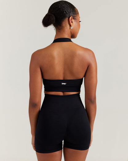 Elite Seamless Halter Neck Bra - Black