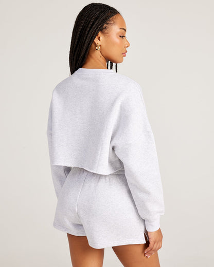 Omni Cropped Crewneck - Grey Marle/Grey Marle