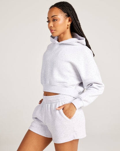 Omni Cropped Hoodie - Grey Marle/Grey Marle