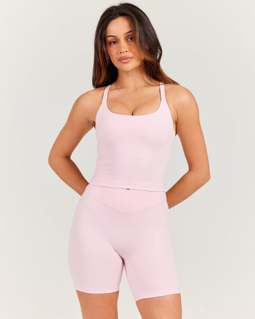 Aura Thin Strap Tank - Blush Pink