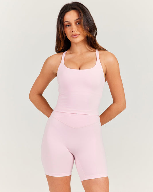 Aura Thin Strap Tank - Blush Pink