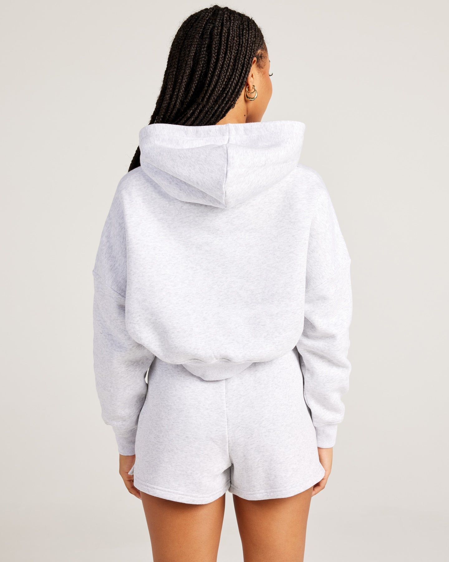 Omni Cropped Hoodie - Grey Marle/Grey Marle