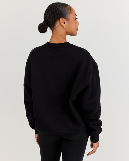 Athletics Club Block Crewneck - Black
