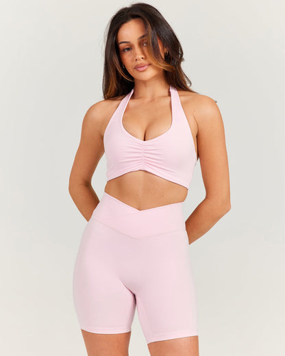 Halter Scrunch Bra - Blush Pink
