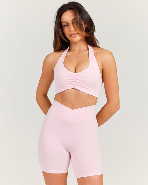 Halter Scrunch Bra - Blush Pink