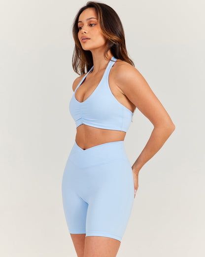 Halter Scrunch Bra - Blue